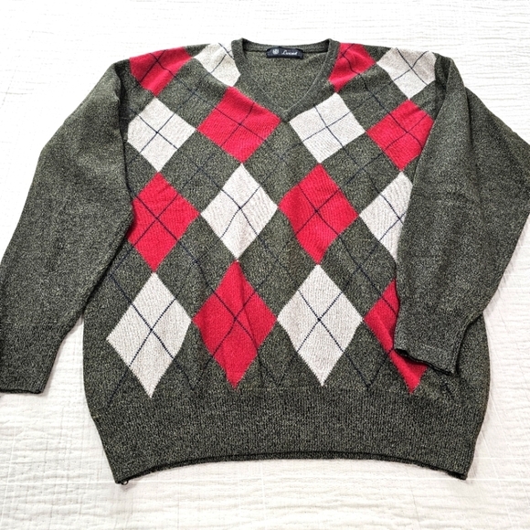 Lurisia Other - Lurisia Argyle V-Neck Pullover Sweater Men's Size 44/Large